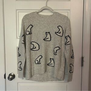 Loft Gray Polar Bear Sweater | M